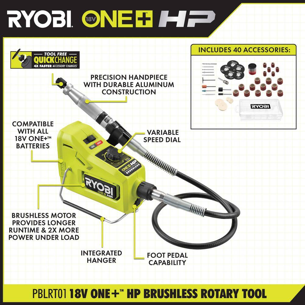 RYOBI ONE+ HP 18V Brushless Cordless Rotary Tool (Tool Only) PBLRT01B