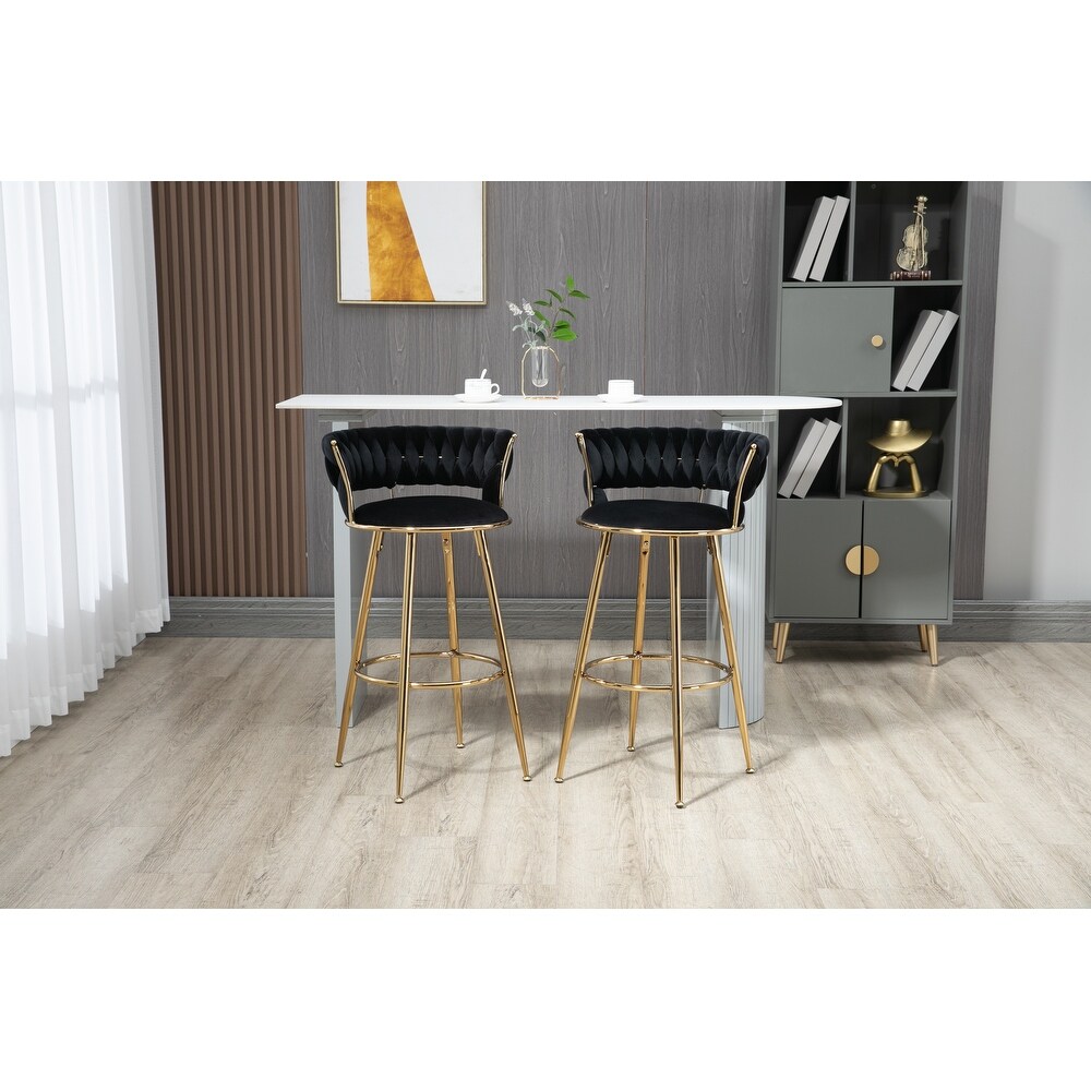 Bar High Chair with Backrest and Footstool 2PC/SET