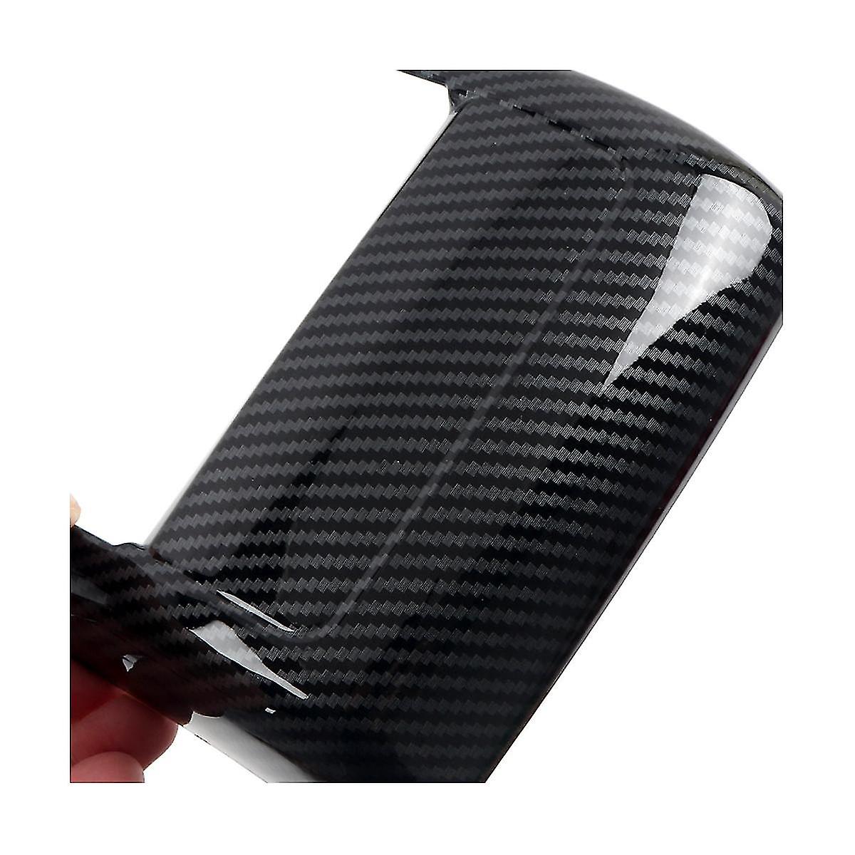 Car Carbon Fiber Rear Air Condition Vent Outlet Frame Anti-kick Panel Cover For / 2015-2017