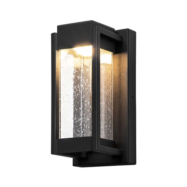 Outdoor Integrated LED Rectangular Wall Sconce w/ Seeded Glass - 5.31