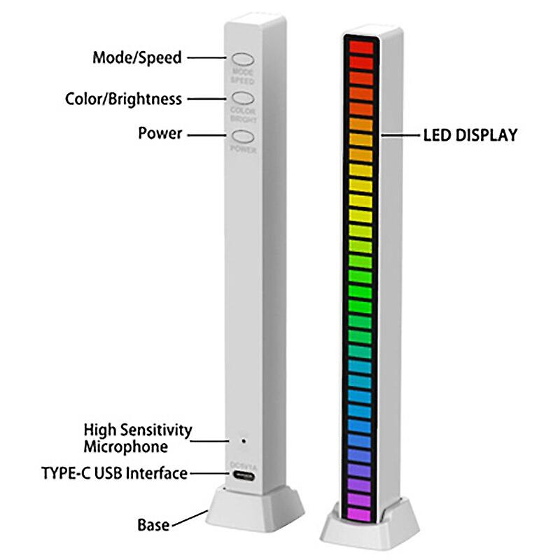 Rgb Led Night Light Music Rhythm Lamp Usb Rechargeable Sound Control Led Light Sound Pickup Ambient Light Atmosphere Lamp Decor