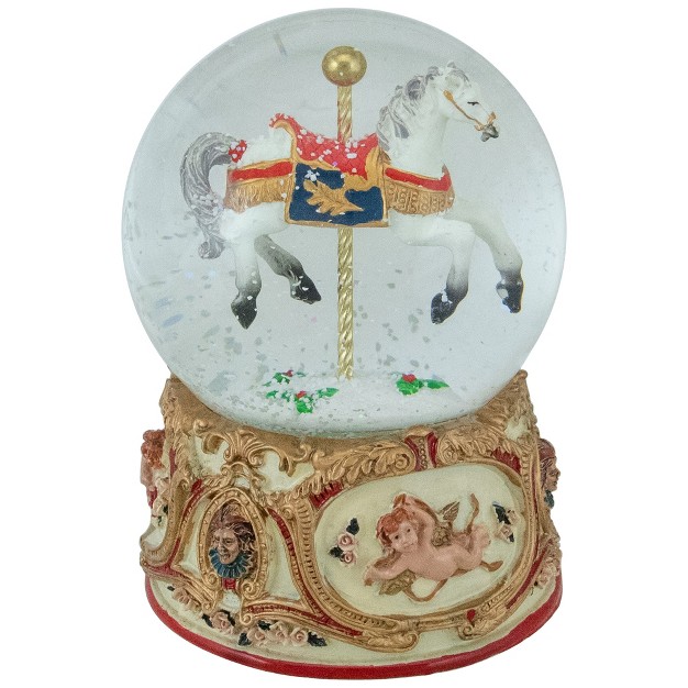 Musical Carousel Horse Christmas Snow Globe