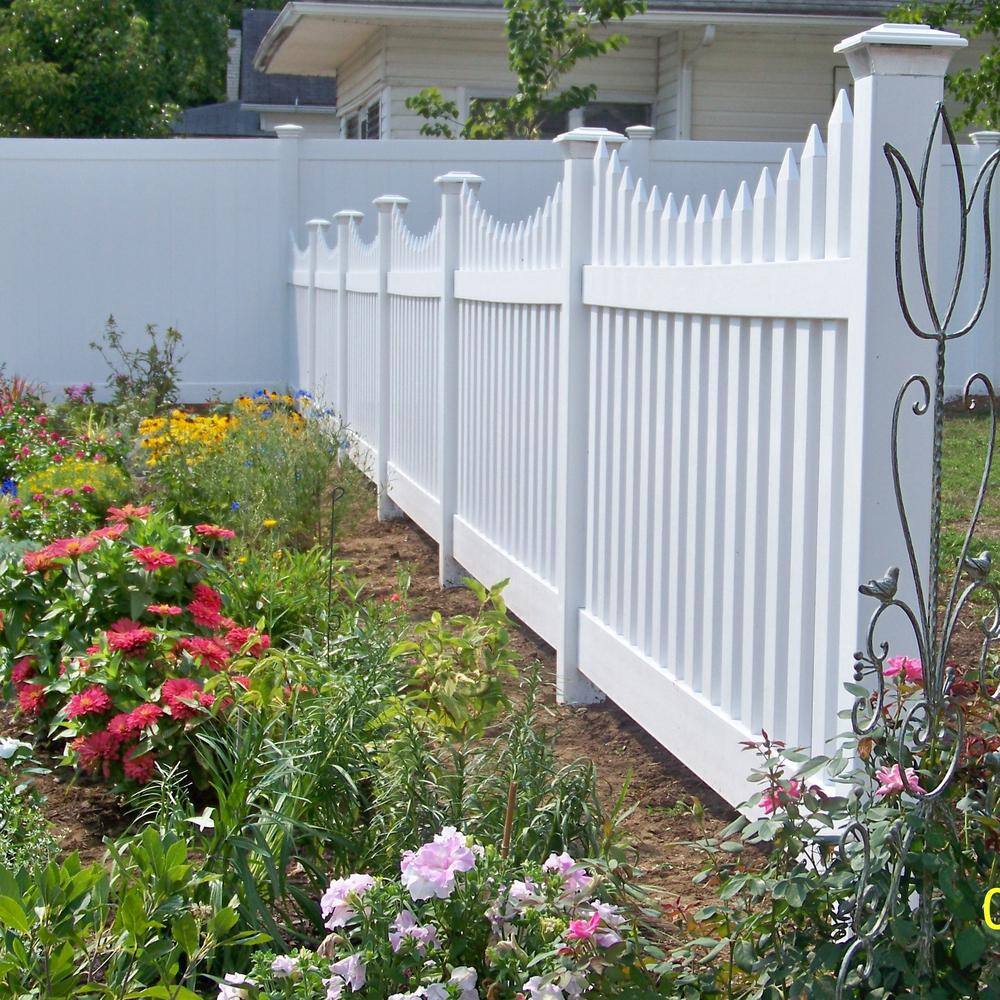 Weatherables 4 in. x 4 in. x 6 ft. White Vinyl Fence Line Post LWPT-LINE-4X72