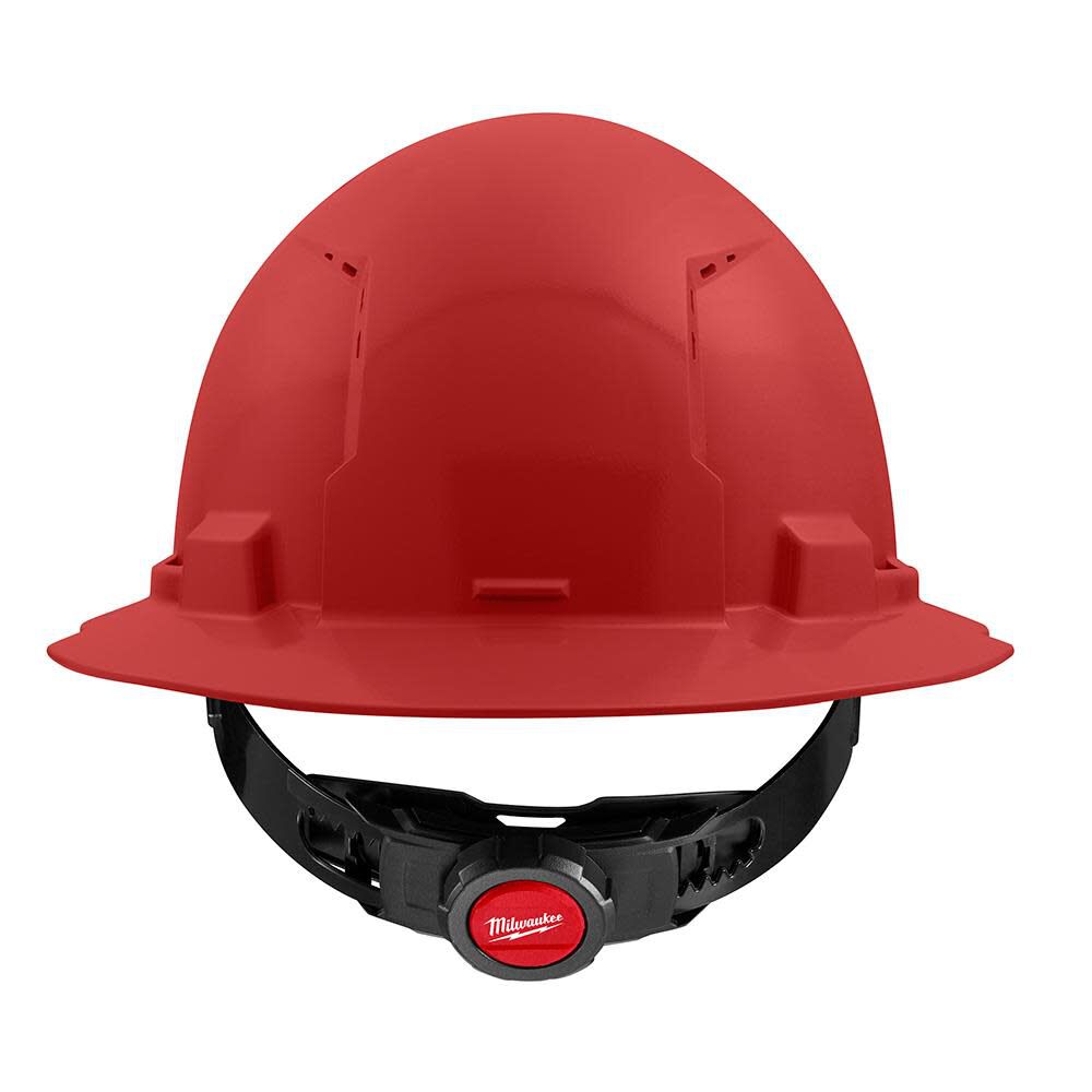 Milwaukee Red Full Brim Vented Hard Hat with 4pt Ratcheting Suspension Type 1 Class C 48-73-1209 from Milwaukee