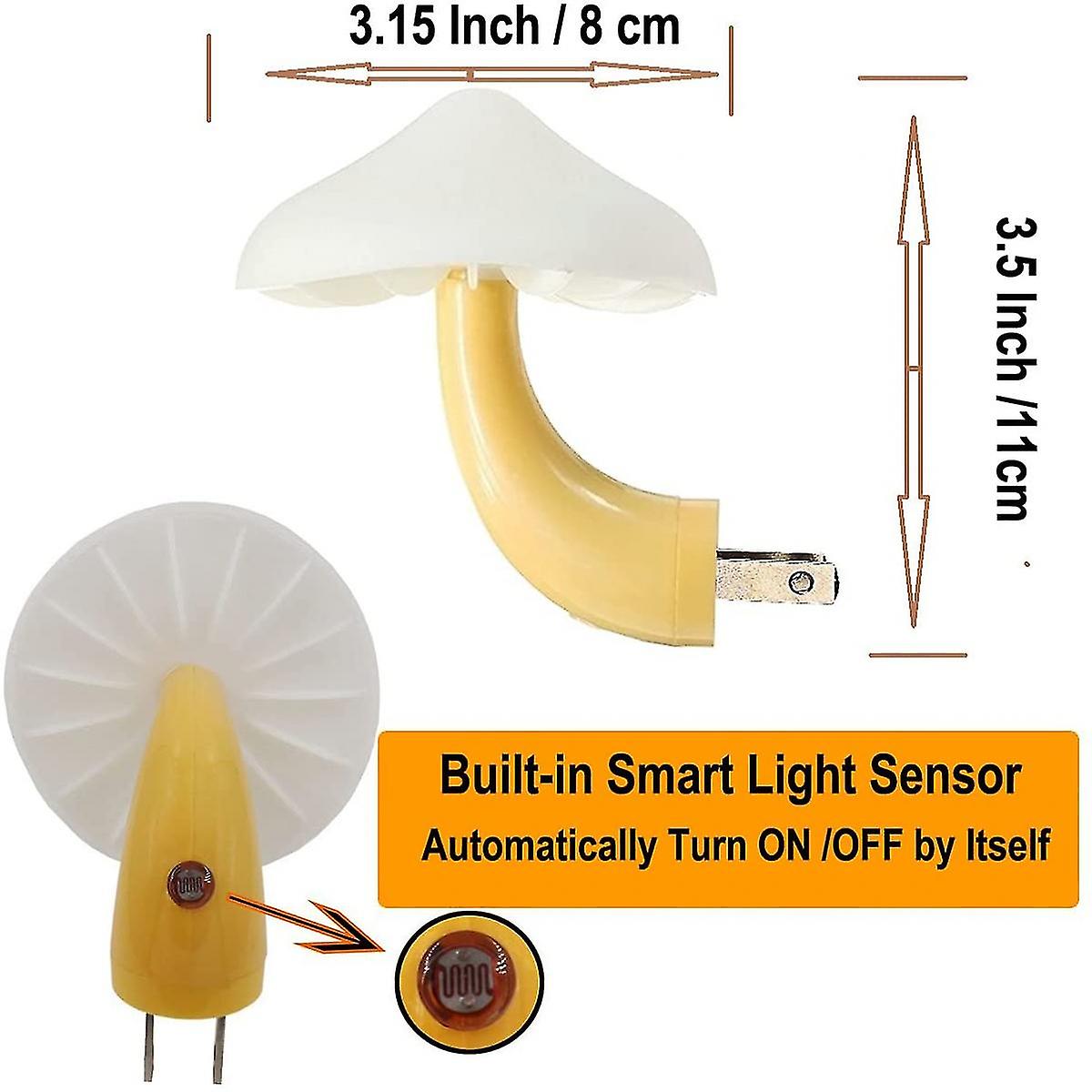 Sensor Led Night Lights For Adults Kids Nightlight Cute Mushroom Night Light Plug In Wall Lamps For Bedroom， Bathroom，toilet， Stairs， Kitchen， Blue