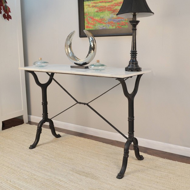 Draven Marble Top Console Table White black Carolina Chair amp Table