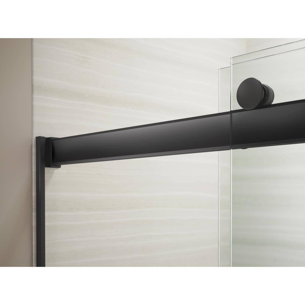 KOHLER Elmbrook 59.625 in. x 61.5625 in. Frameless Sliding Bathtub Door in Matte Black K-706853-8L-BL