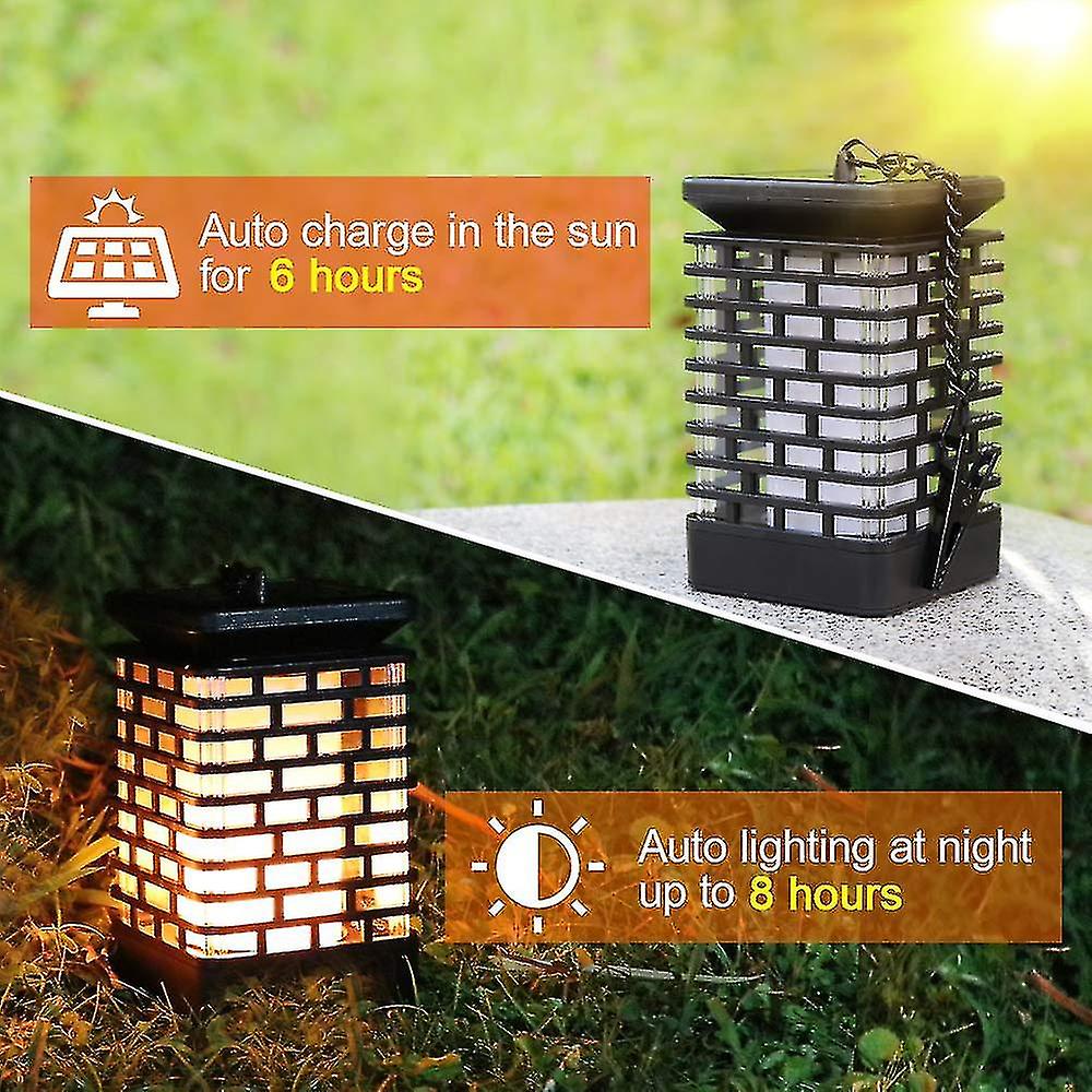 1pcs Outdoor Hanging Solar Lantern Light， 99 Leds Dancing Flickering Flame Light， Garden Lamp