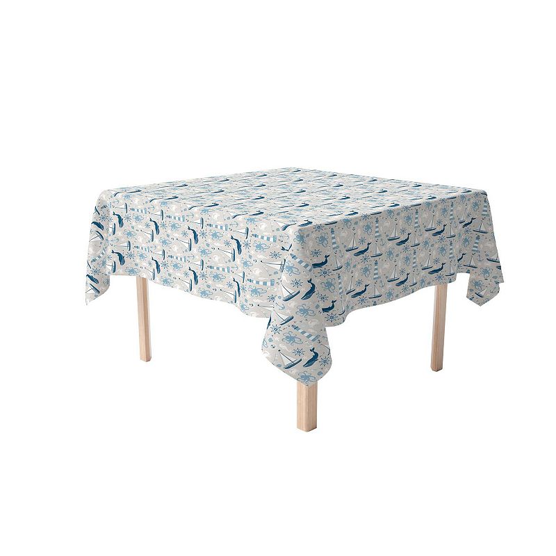 Square Tablecloth， 100% Polyester， 54x54， Elements of the Sea