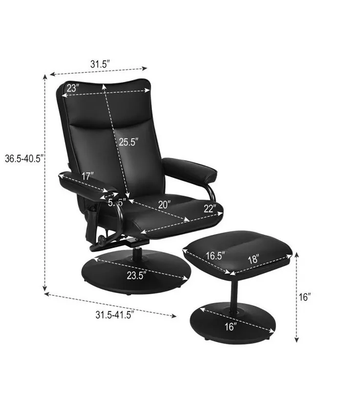 Slickblue Electric Massage Recliner Chair with Ottoman and Remote Control