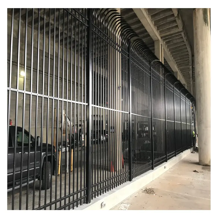 Factory supply steel metal fence 8foot long 6 foot hight steel tubular fence durable steel fence