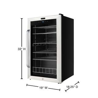 Whynter Freestanding 19 in. 121 (12 oz.) Can Cooler with Digital Control and Internal Fan BR-1211DS