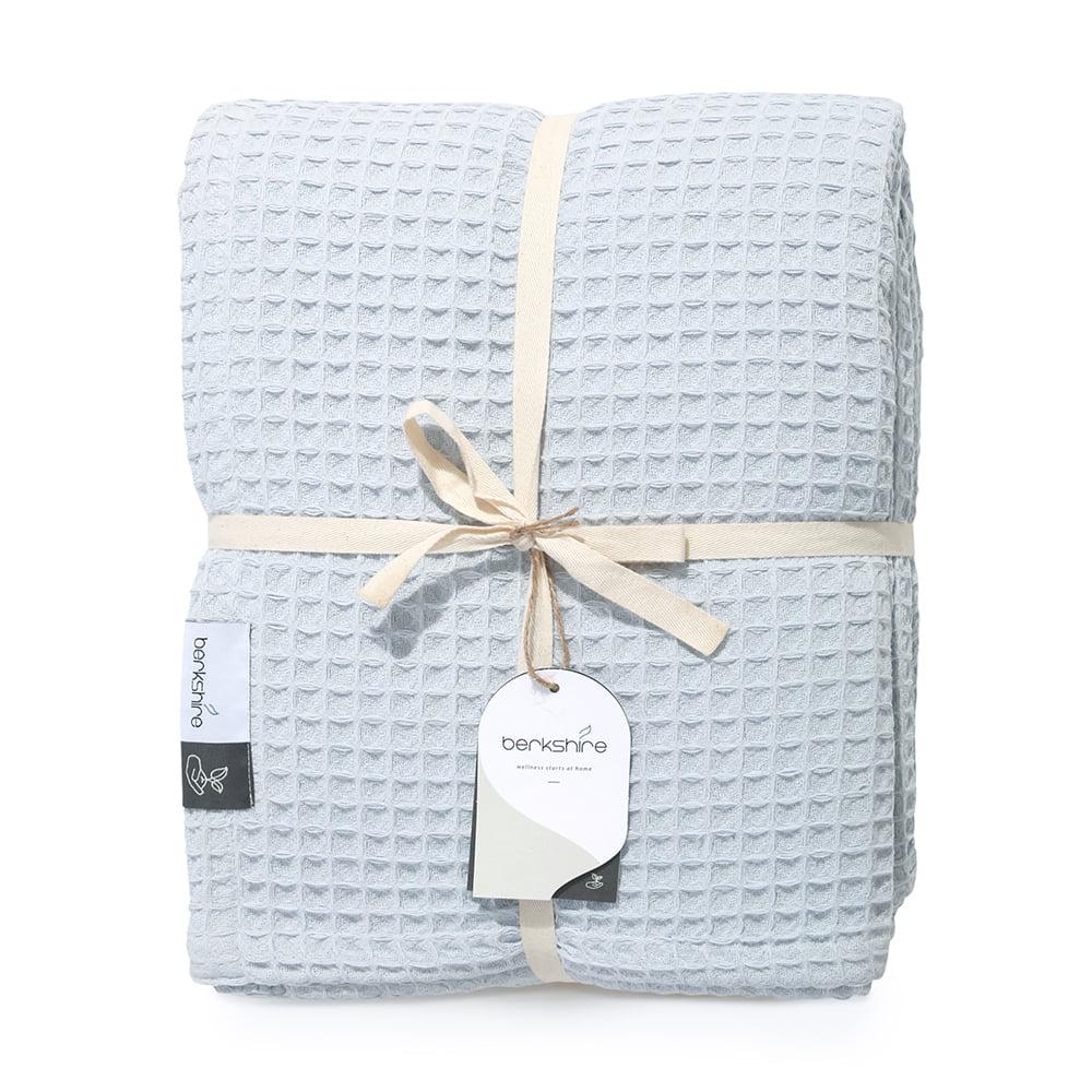 Berkshire Blue Organic Cotton Waffle Blanket Twin  Crowdfused