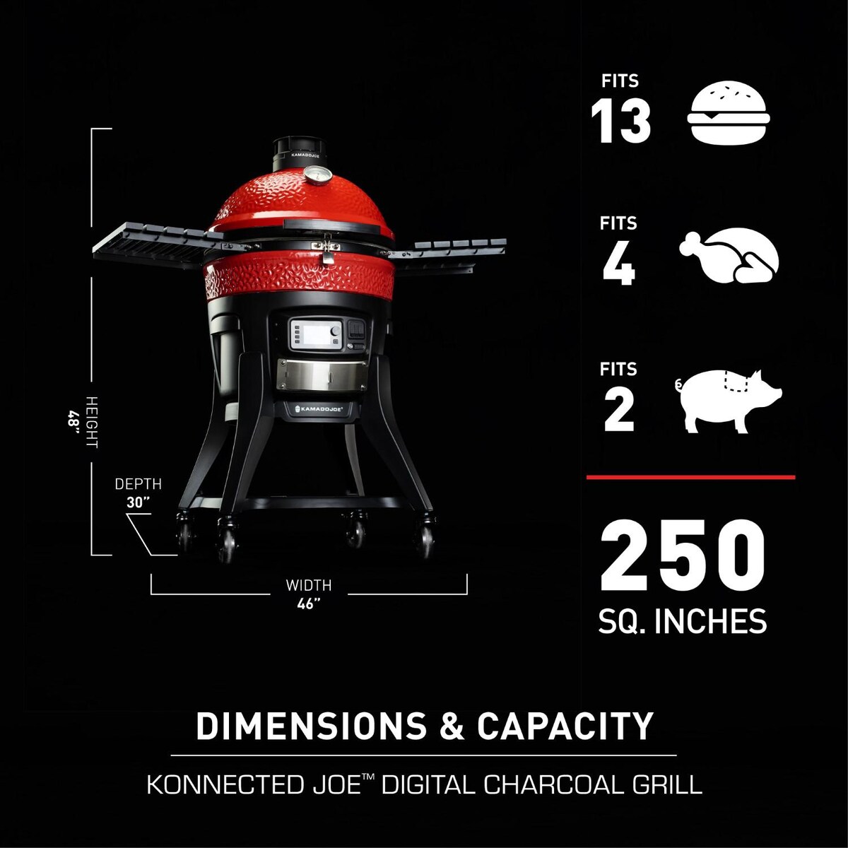 Kamado Joe Konnected Joe Digital Charcoal Grill and Smoker with Auto-Ignition and Temperature Control