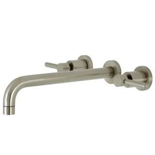 Kingston Brass Concord 2-Handle Wall-Mount Roman Tub Faucet in Brushed Nickel (Valve Included) HKS8058DL