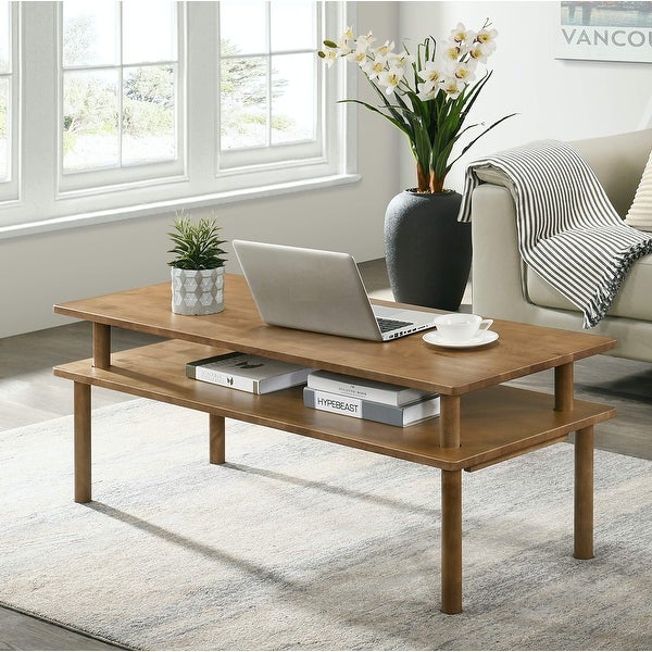 Wood Coffee Table with Storage - Wooden Coffee Tables for Living Room - Small Coffee Table - Center Table for Modern，