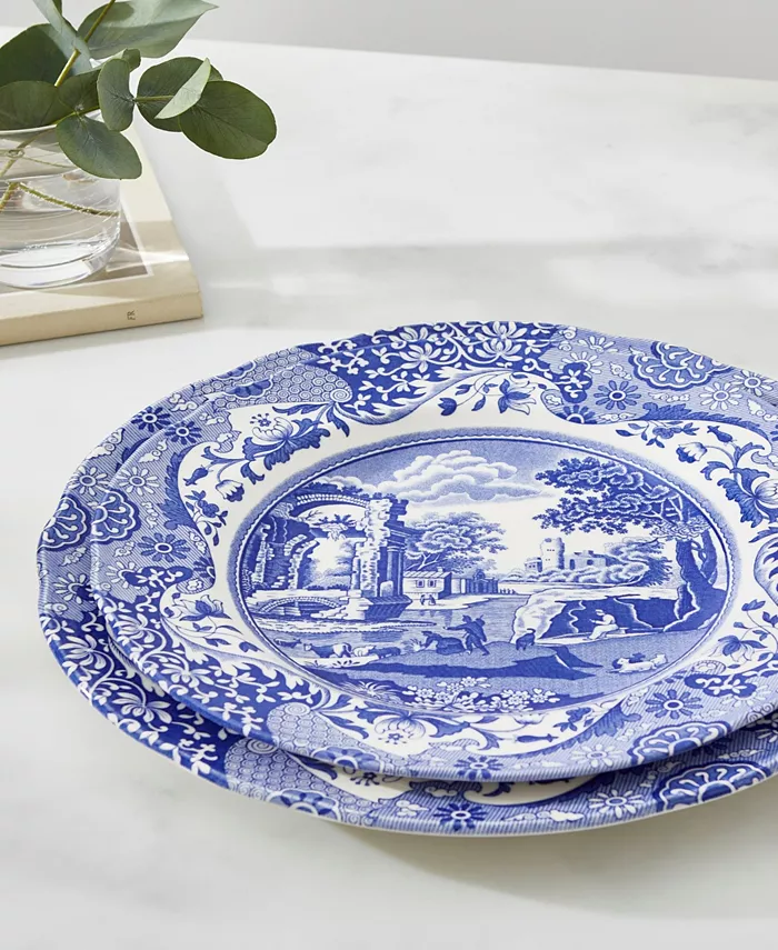 Spode Blue Italian Luncheon Plate Set 4