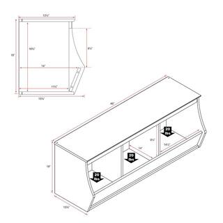 Prepac 36 in. H x 46 in. W x 15.75 in. D White Wood 6-Cube Organizer WRSM-0003-2M