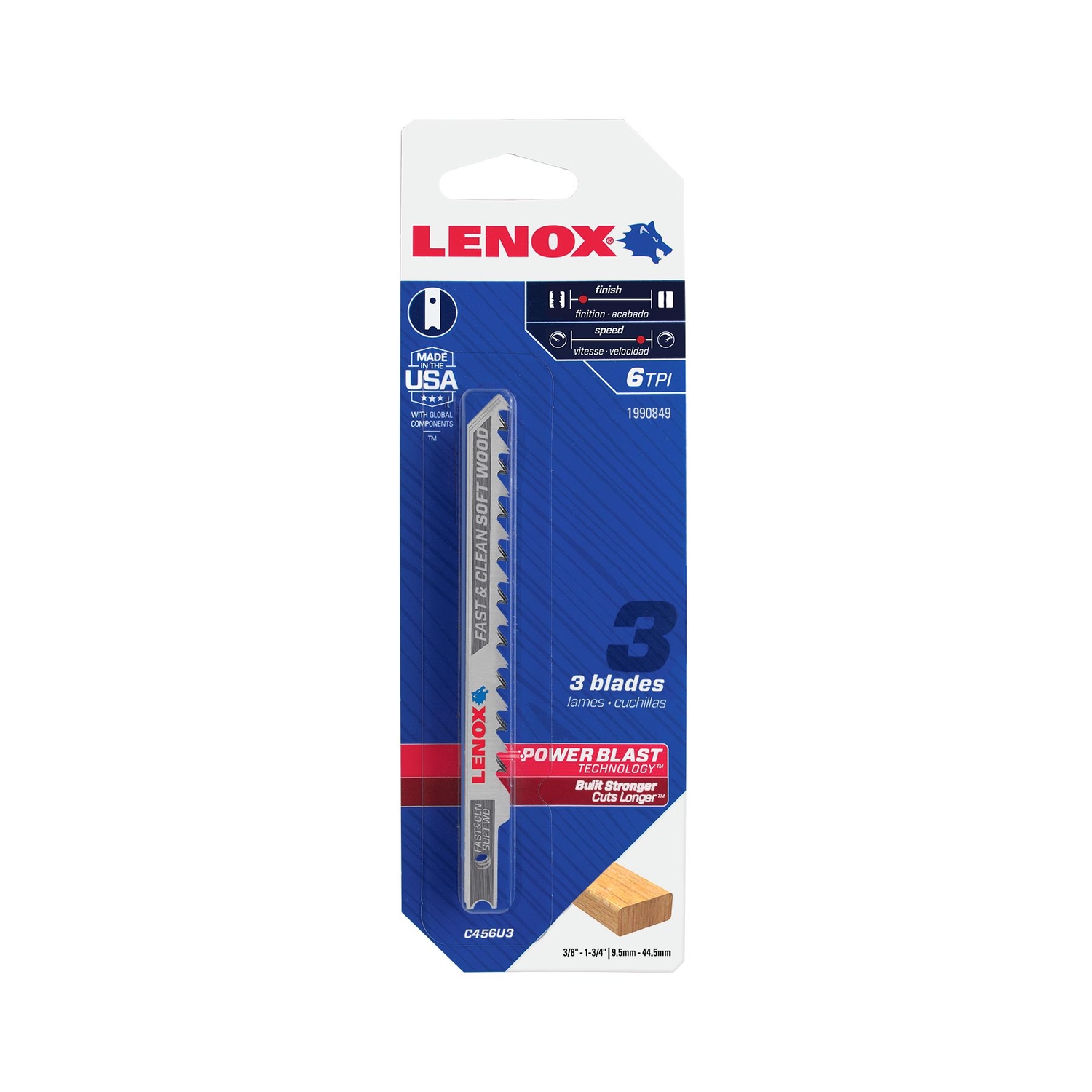 Lenox 4 in. Metal U-Shank Clean Soft Wood Jig Saw Blade 6 TPI 3 pk