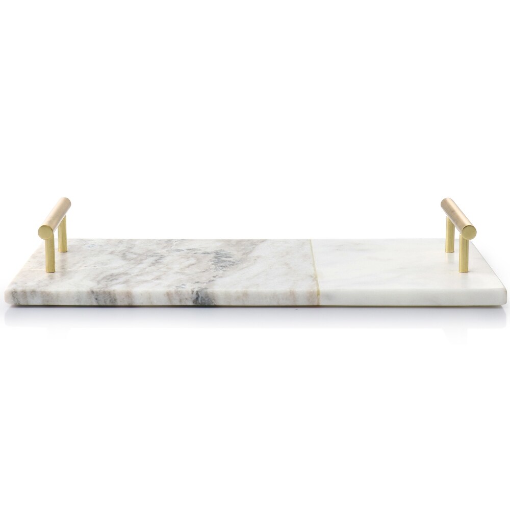 Laurie Gates Rectangle Marble Tray with Handles