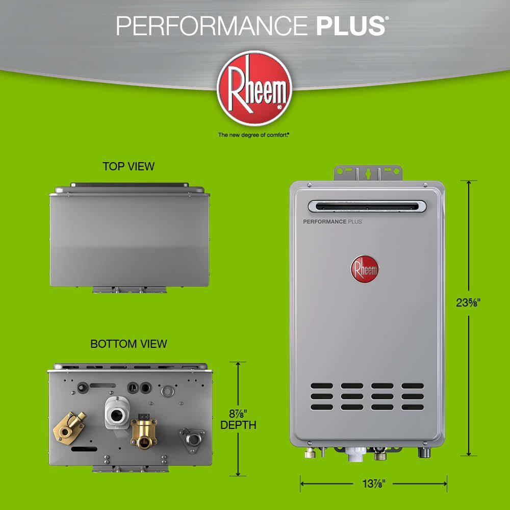 Rheem Performance Plus 7.0 GPM Natural Gas Outdoor Tankless Water Heater ECO160XLN3-1