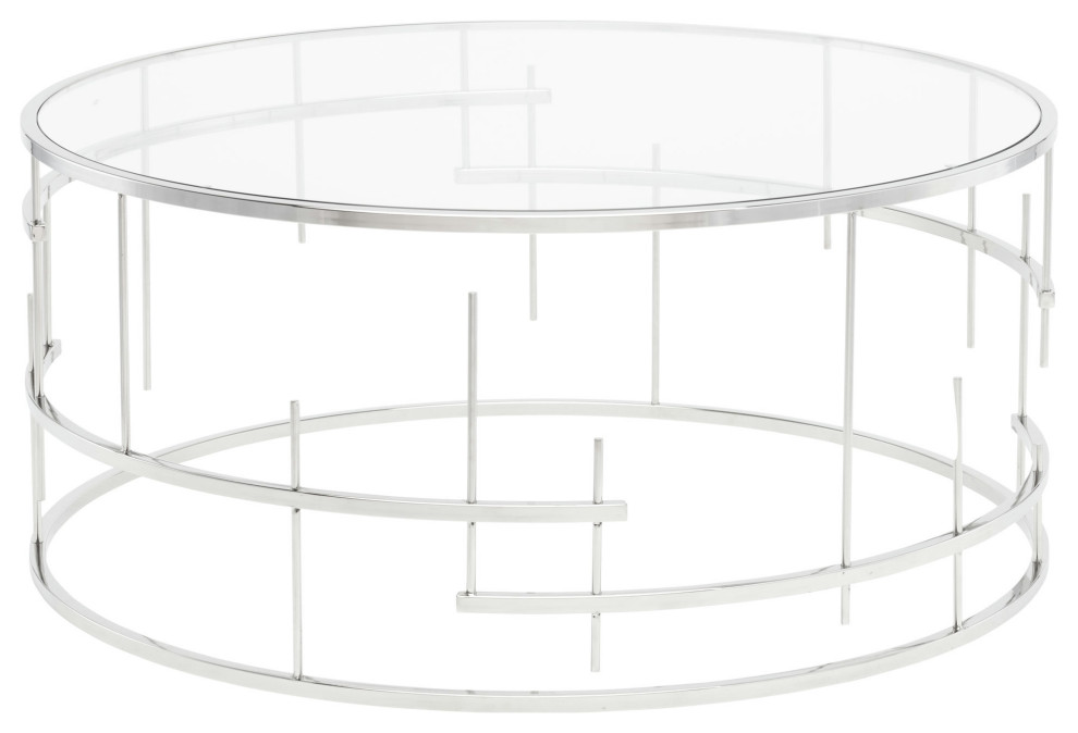 Tiffany Silver Metal Coffee Table   Contemporary   Coffee Tables   by Kolibri Decor  Houzz