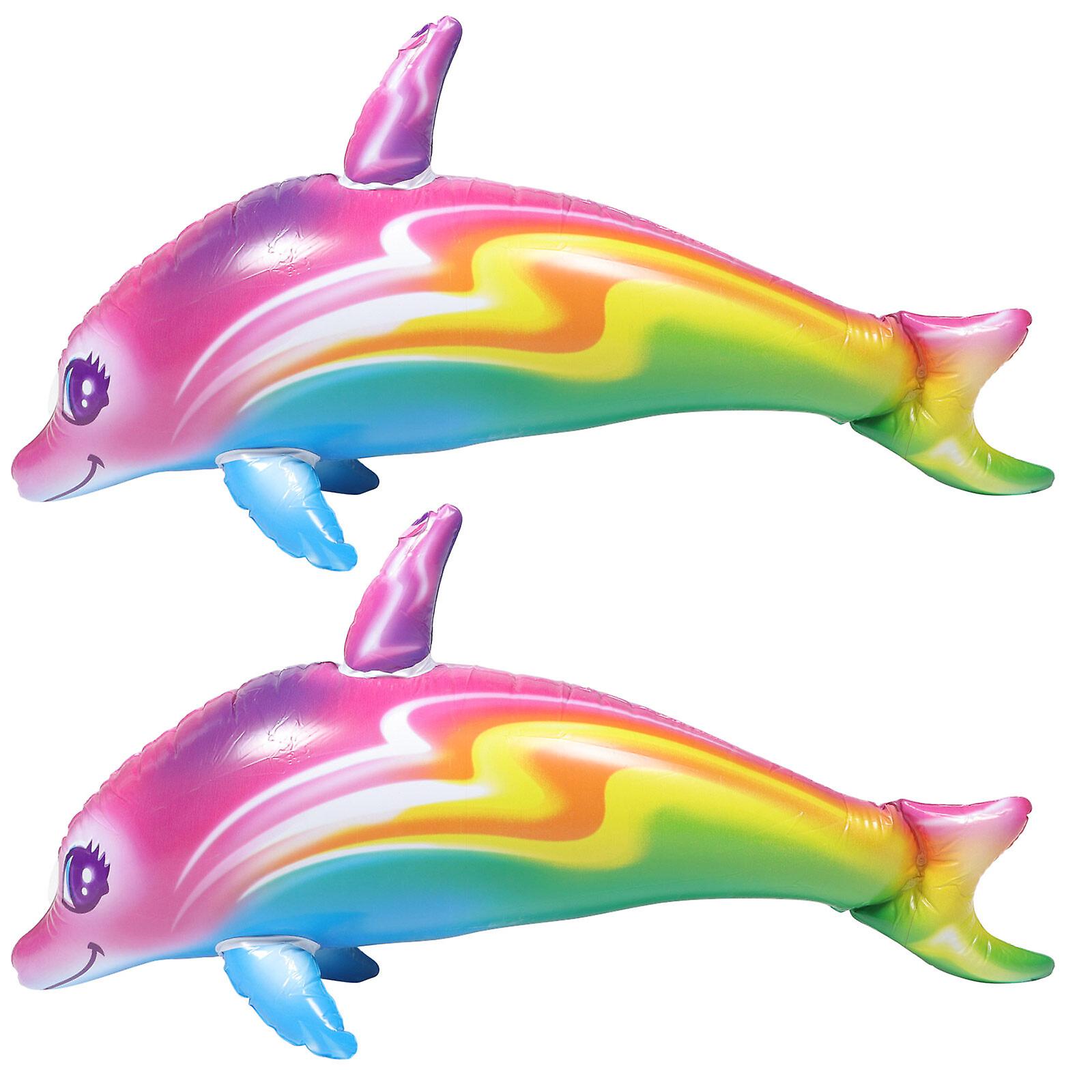 2pcs Big Inflatable Dolphin Toys Outdoor Toys For Party Games Pool Party Favors