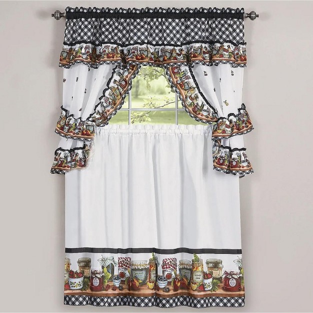 Goodgram Mason Jars Cottage Style Country Farmhouse Cafe Kitchen Curtain Swag amp Tiers Set