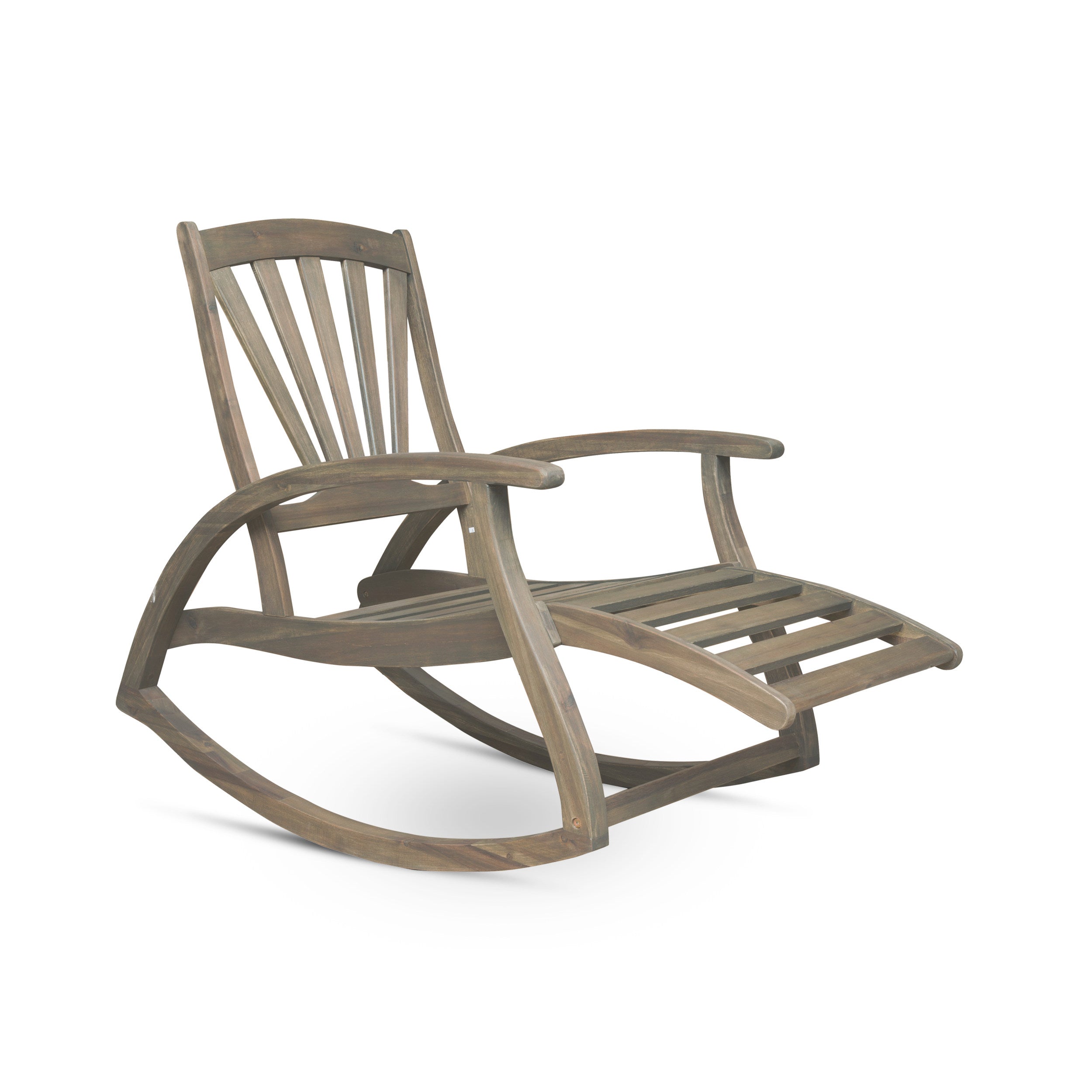 Kelsey Outdoor Acacia Wood Rocking Chair with Footrest