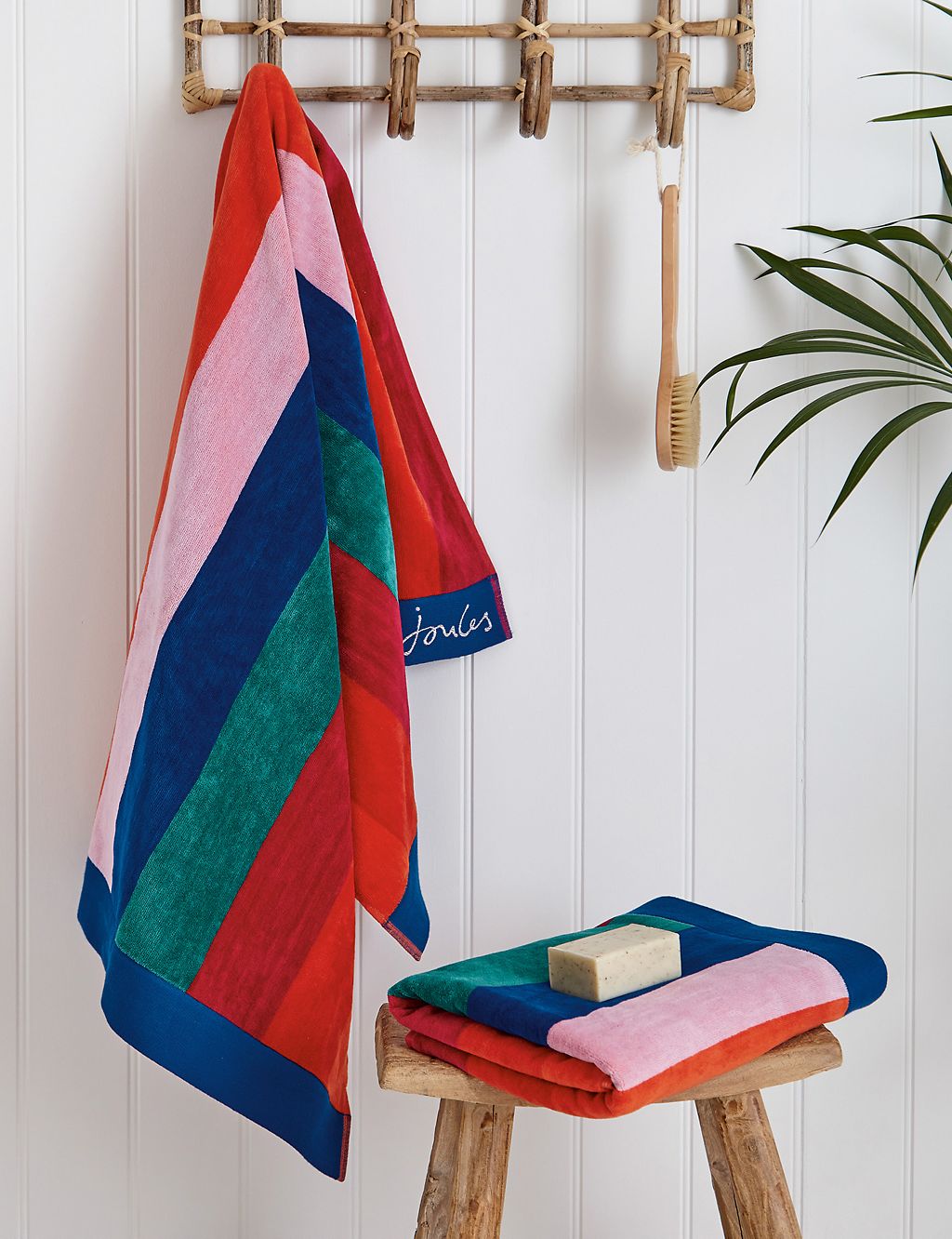 Pure Cotton Rainbow Stripe Towel