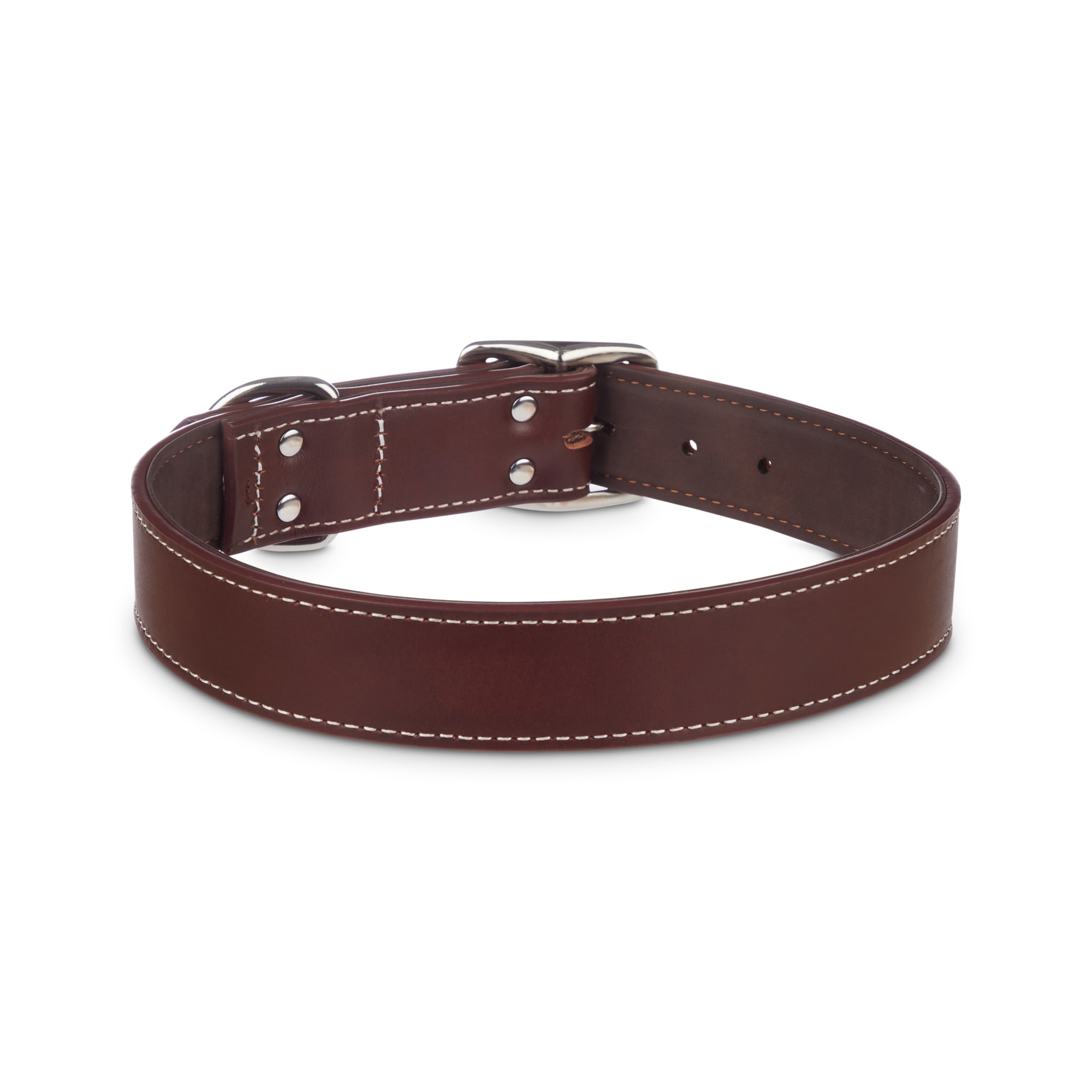 YOULY Brown Leather Collar for Big Dogs， X-Large/XX-Large