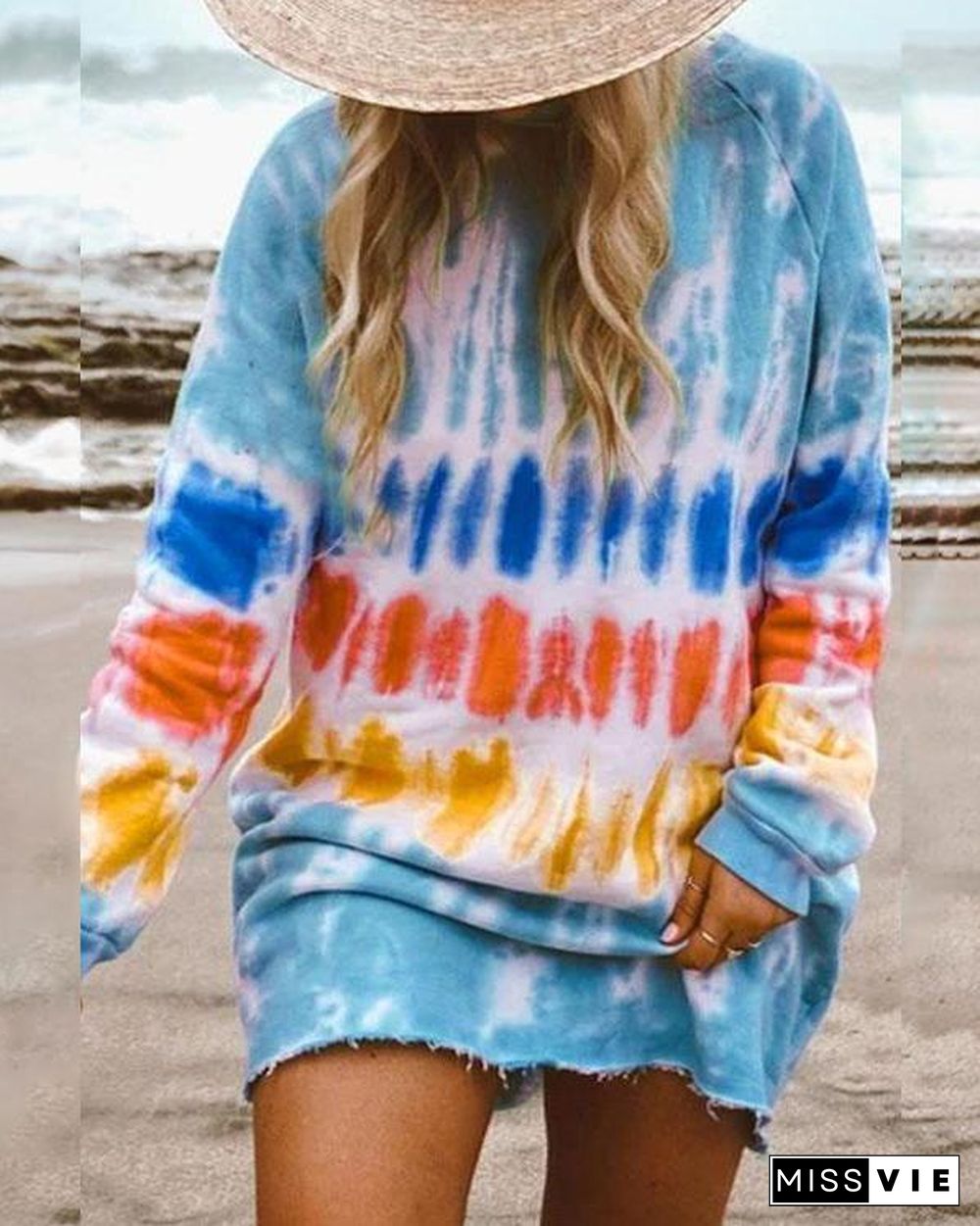 Casual Long-sleeve Loose Home Sweatshirt Mini Dresses