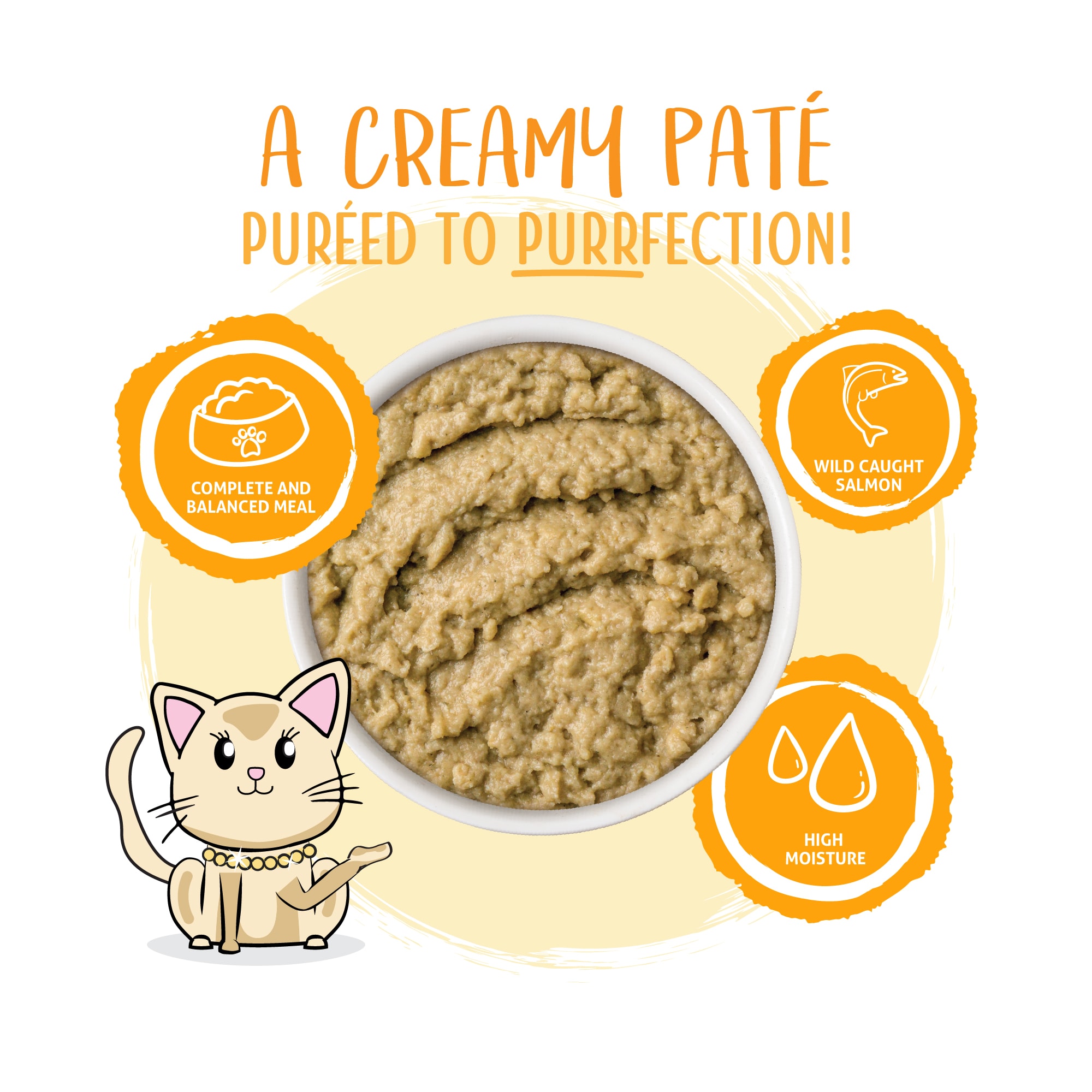 Weruva Pate The Slice is Right Wild Caught Salmon Dinner in a Hydrating Puree Wet Cat Food， 2.8 oz.， Case of 12