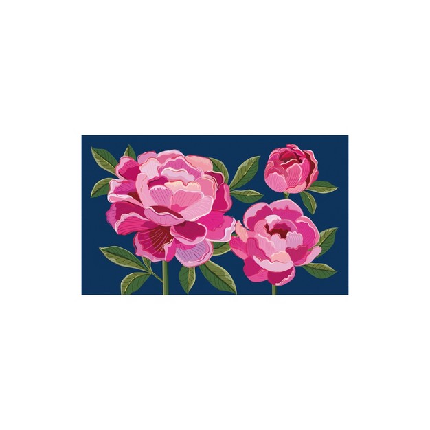 Evergreen Peony Garden Welcome Washable Indoor Outdoor Mat Indoor And Outdoor Home Decor