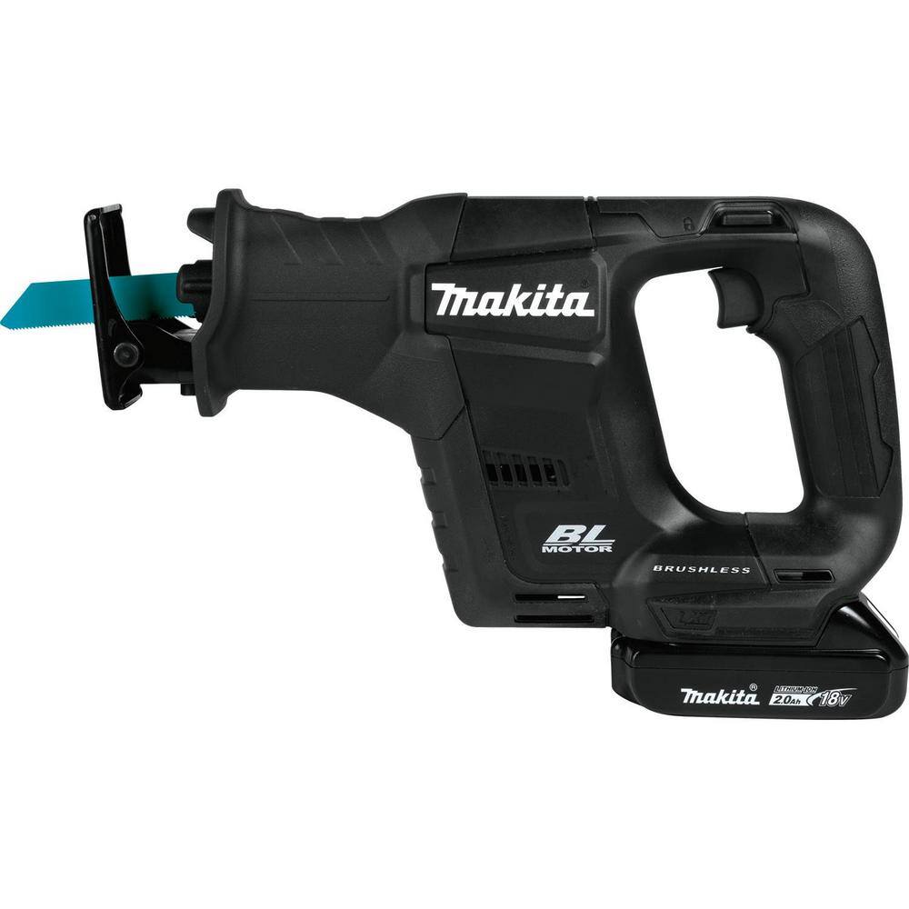 Makita 18V LXT Sub-Compact Lithium-Ion Brushless Cordless Recipro Saw Kit (2.0 Ah) XRJ07R1B