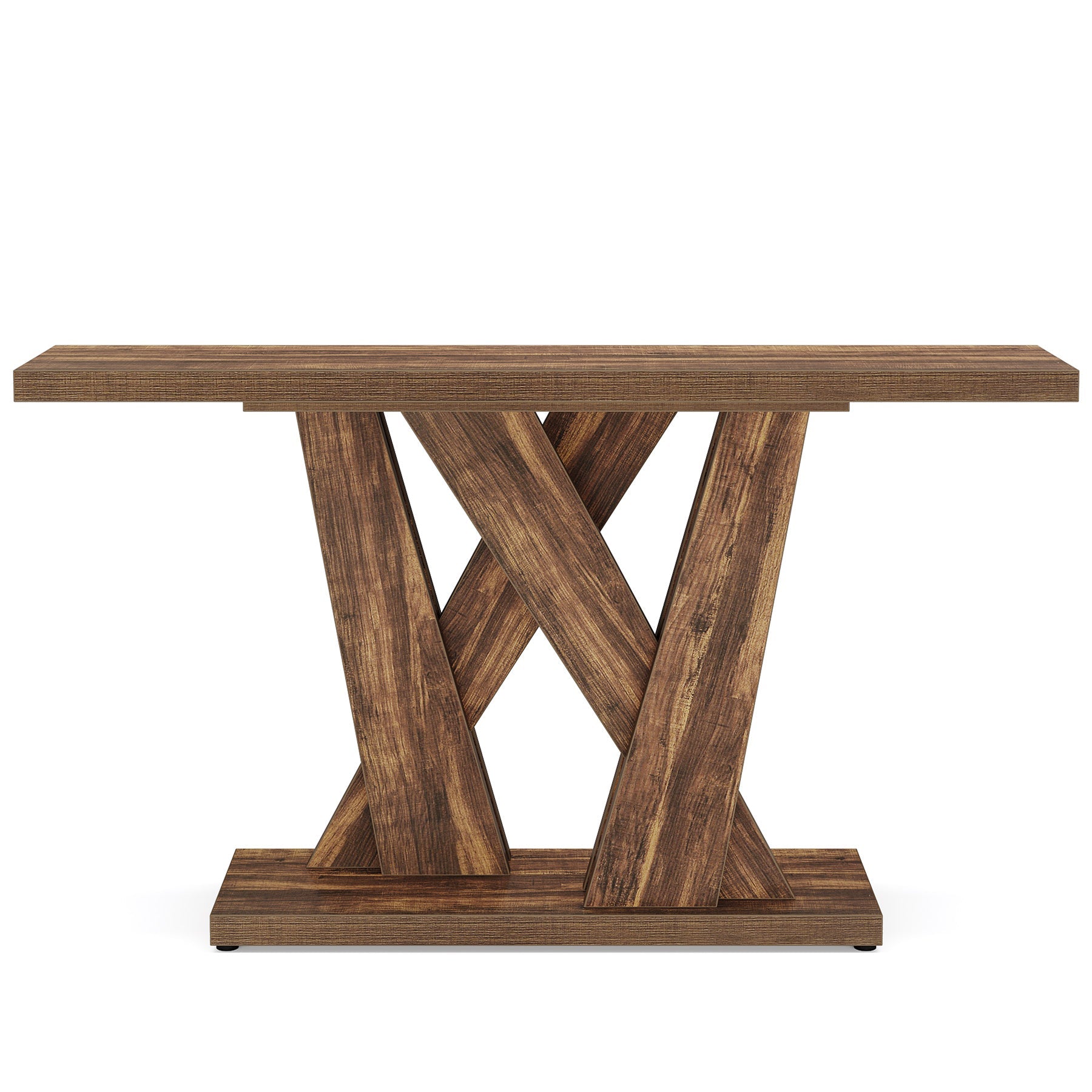 55 Console Table, Farmhouse Entryway Table With Geometric Base