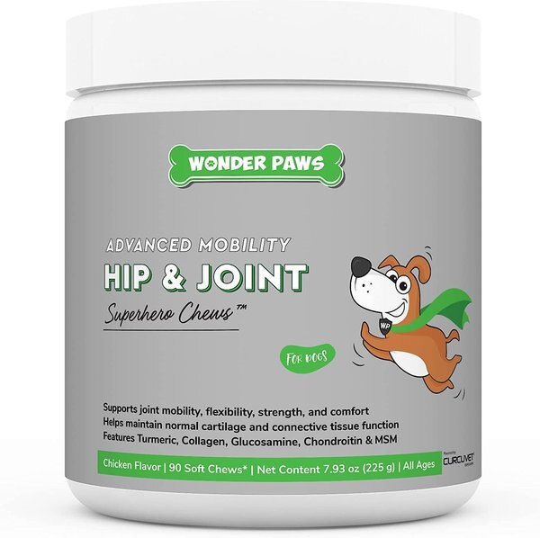 Wonder Paws Hip and Joint Soft Chews Supplement for Dogs， 90 count