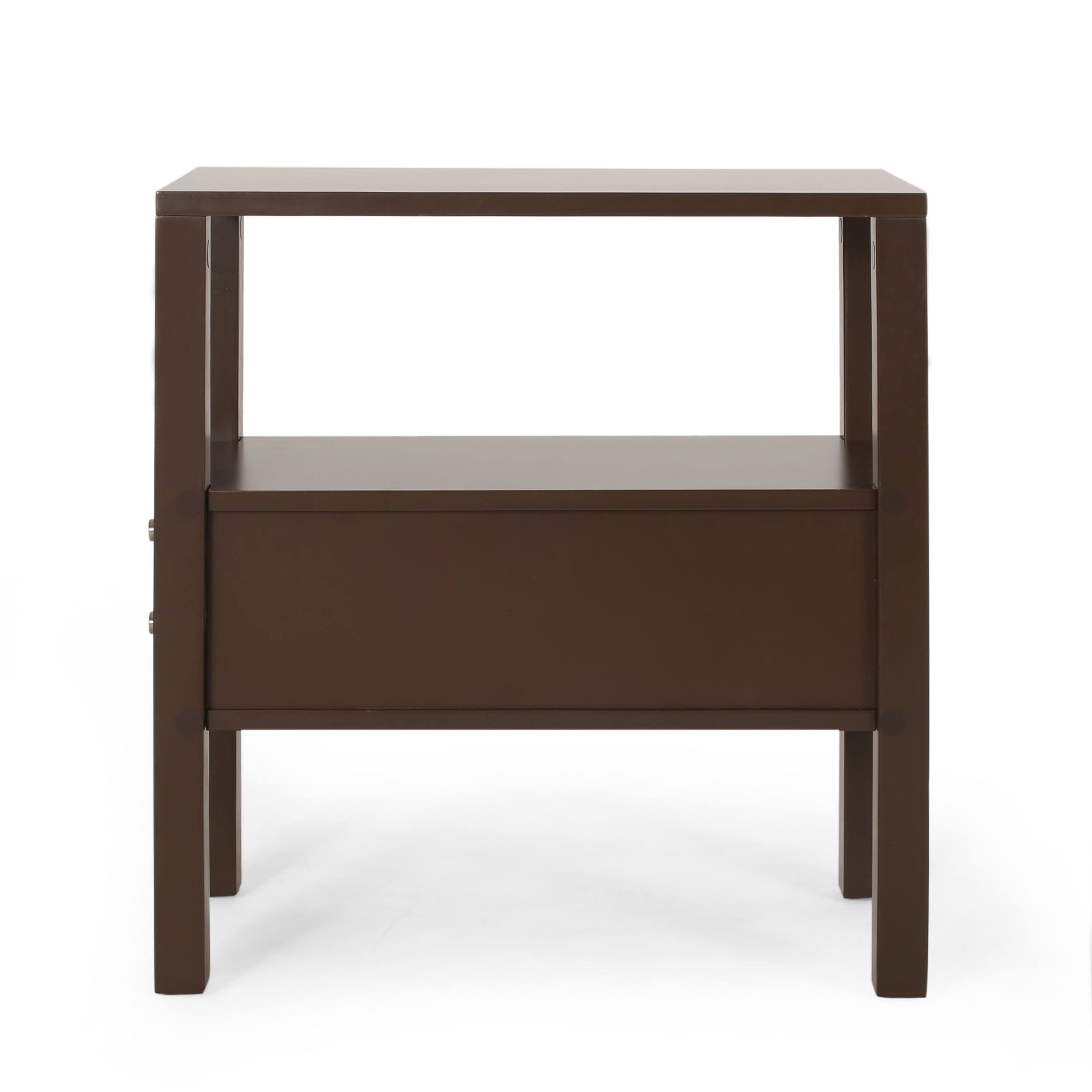 Stroble Contemporary Wooden Side Table with Drawer