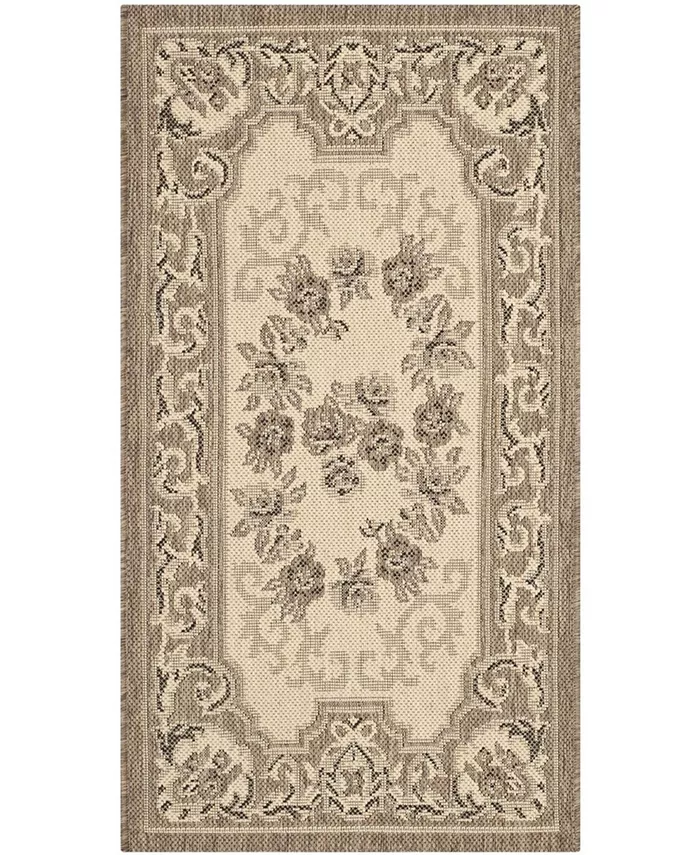 Safavieh Courtyard CY7208 Creme and Brown 2'7 x 5' Sisal Weave Outdoor Area Rug