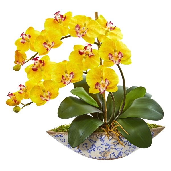 Phalaenopsis Orchid Artificial Arrangement in Vase