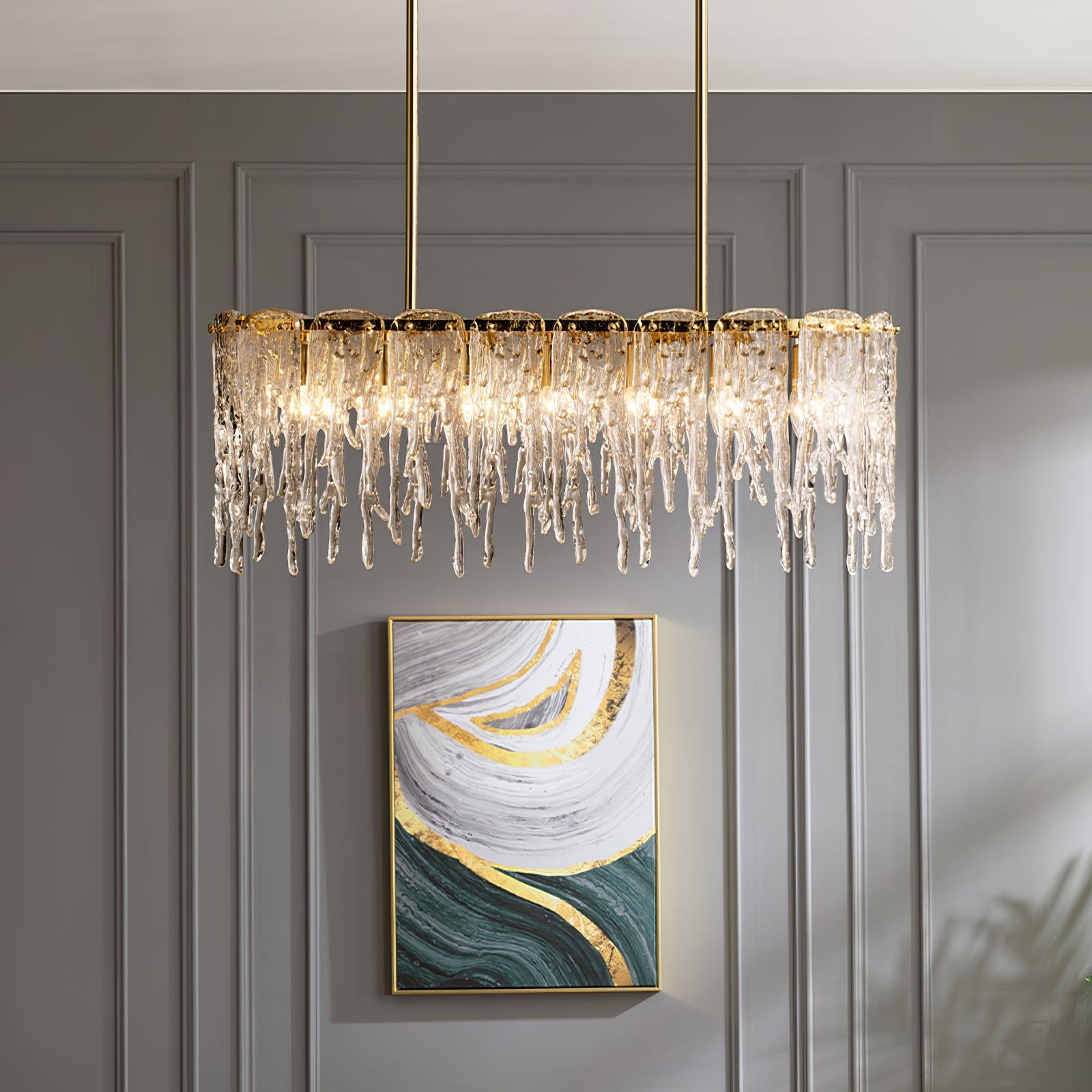 Rectangular Icicle Glass Chandelier