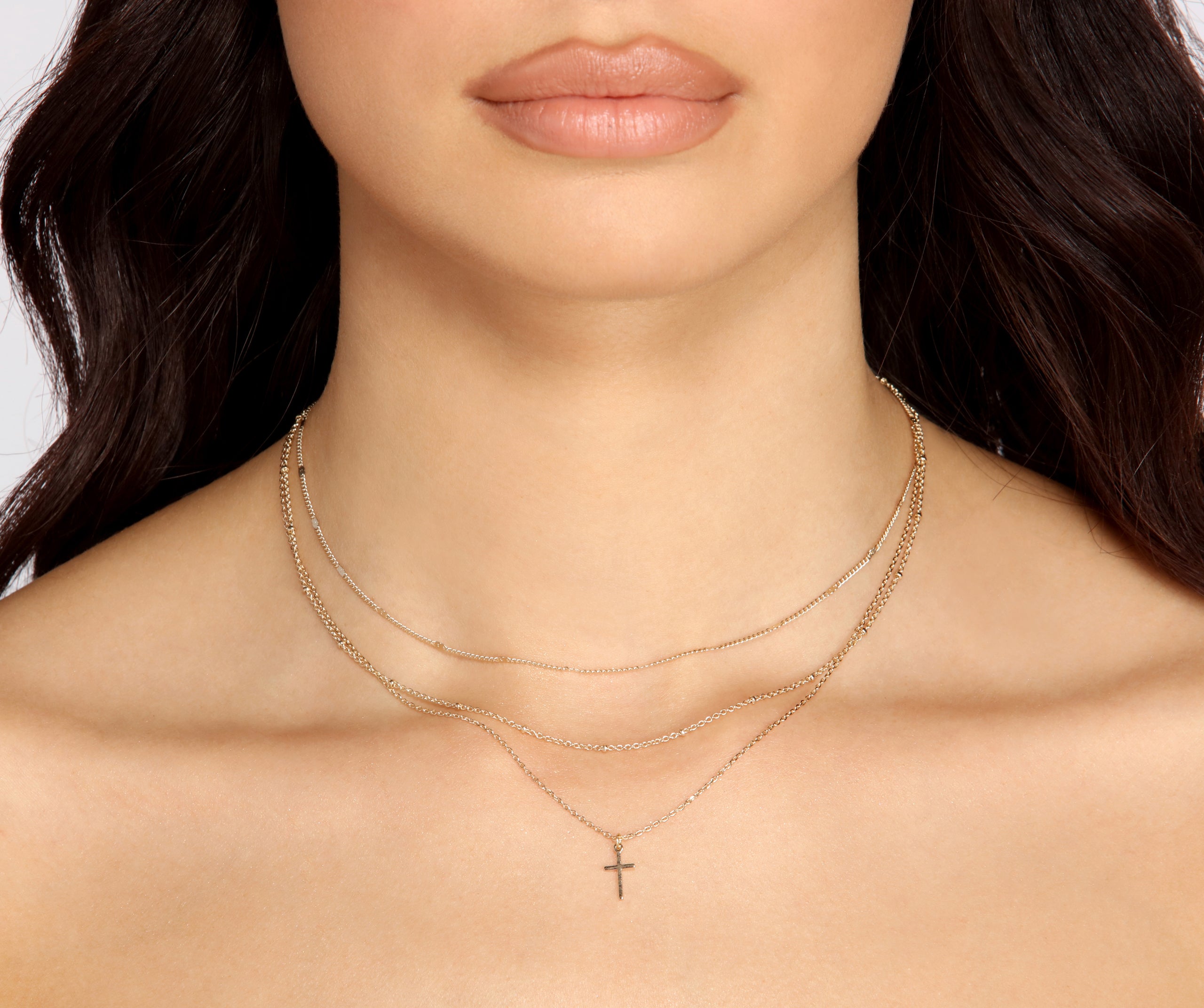 Such A Saint Dainty Cross Charm Necklace