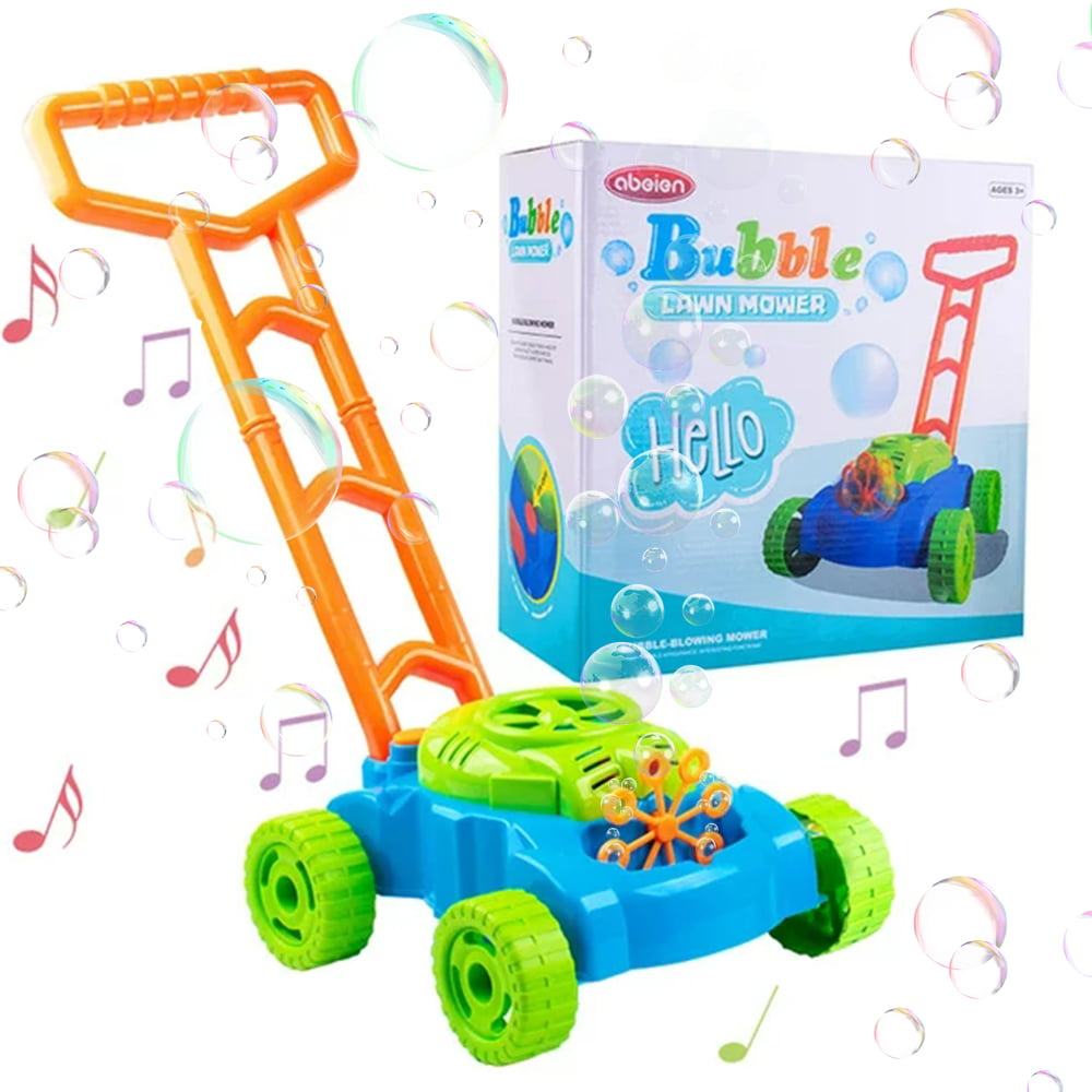 Bubble Mower for Toddlers， Kids Bubble Blower Machine Lawn Games， Outdoor Push Toys， Birthday Toys Gifts for Preschool Baby Boys Girls