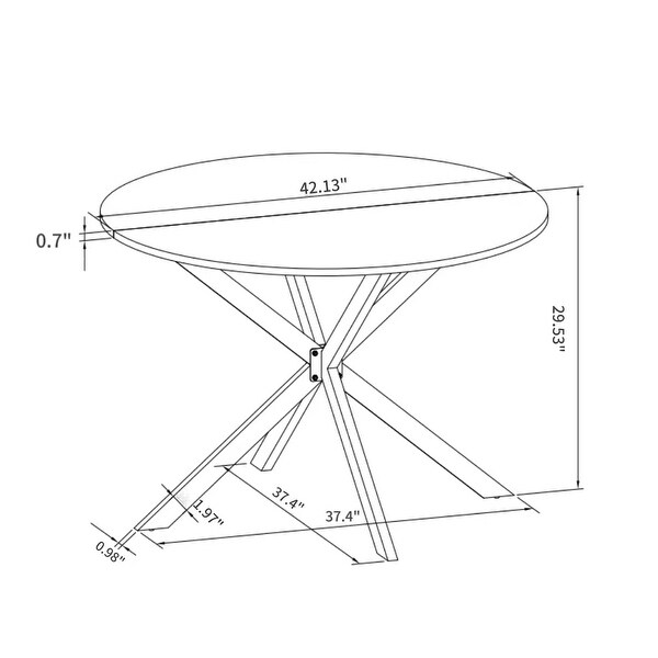 42.13'' Modern Cross Leg Round Dining Table