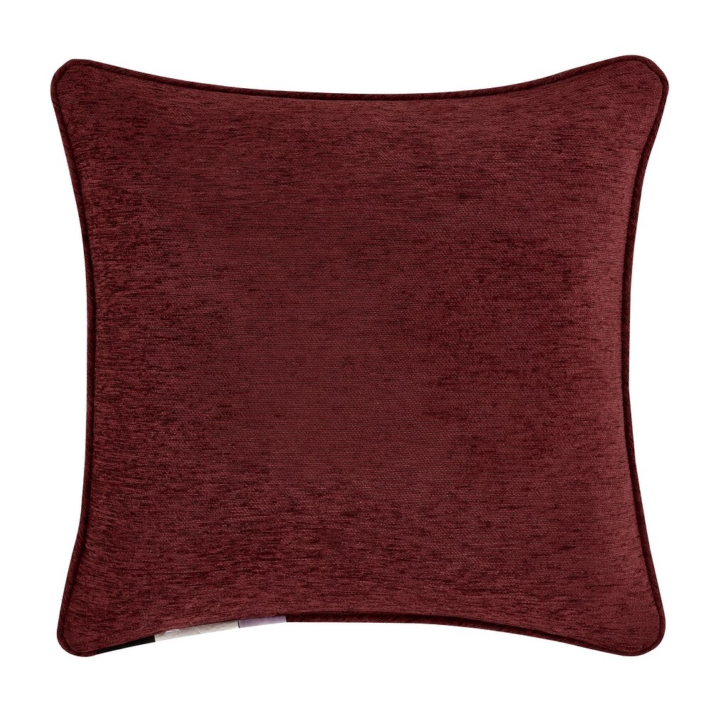 J. Queen New York Garnet 18 Inch Square Embellished Decorative Throw Pillow