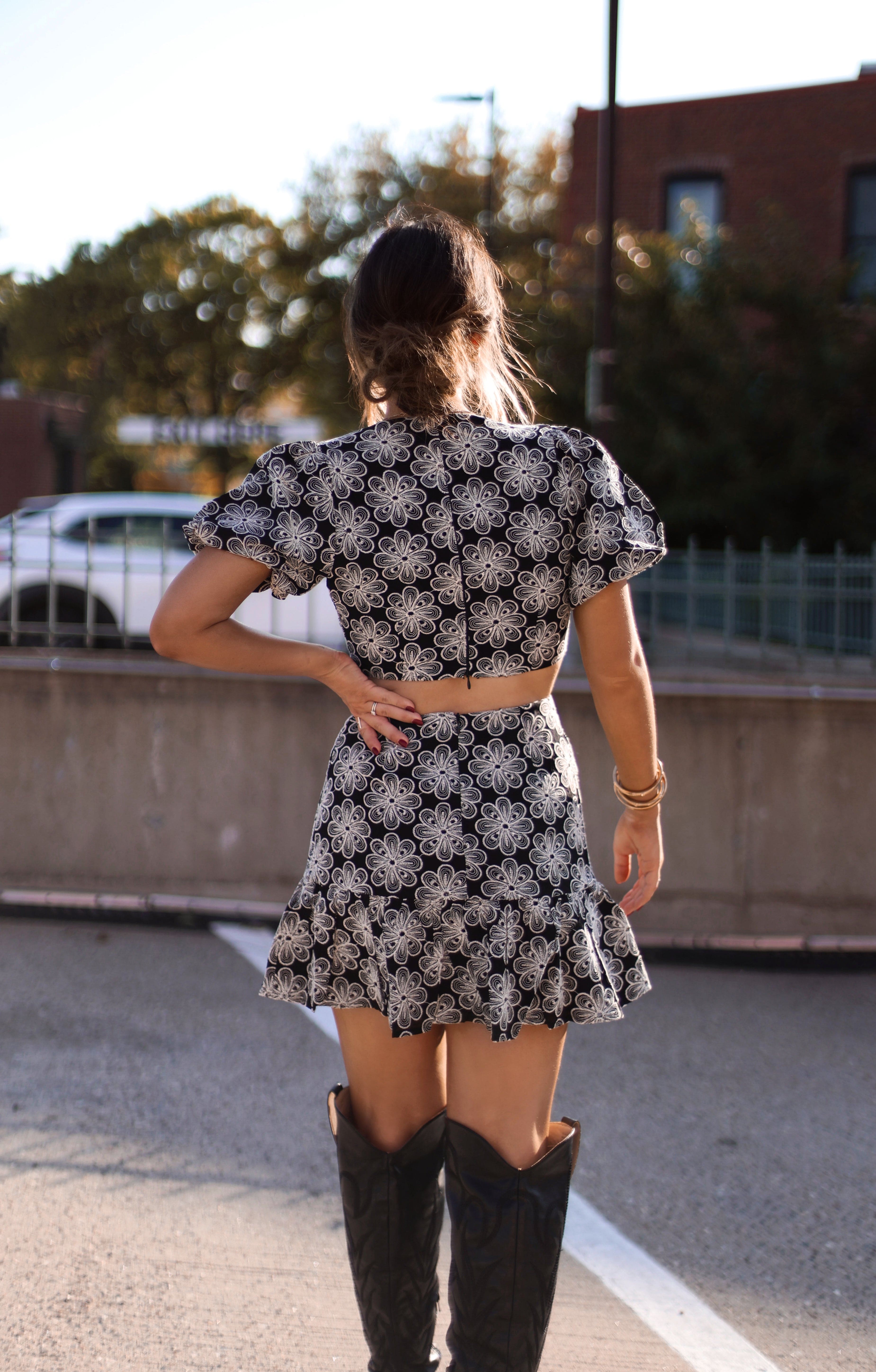 Daisy Embroidered Mini Dress