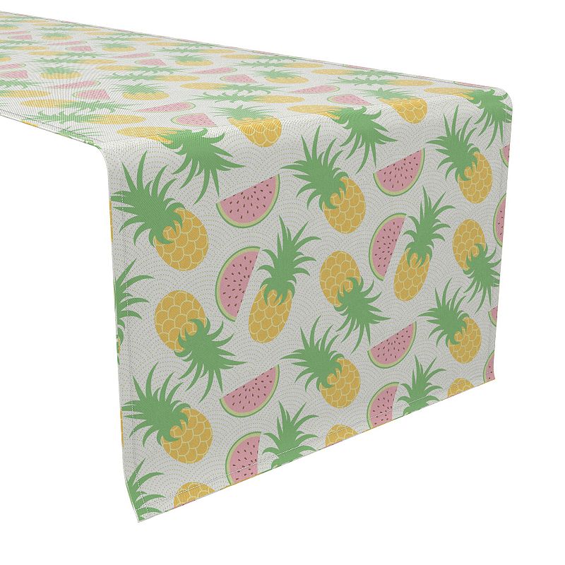 Table Runner， 100% Cotton， 16x90， Pineapple and Watermelon Graphics