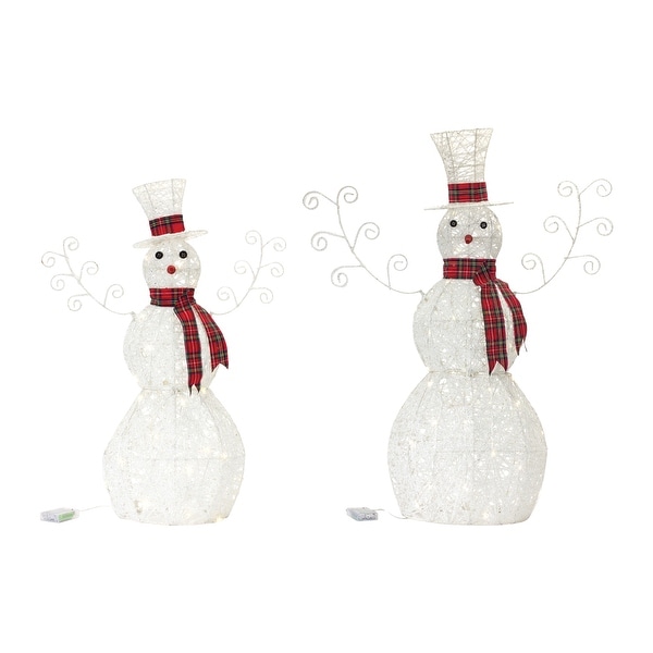 LED Lighted Snowman Decor (Set of 2)