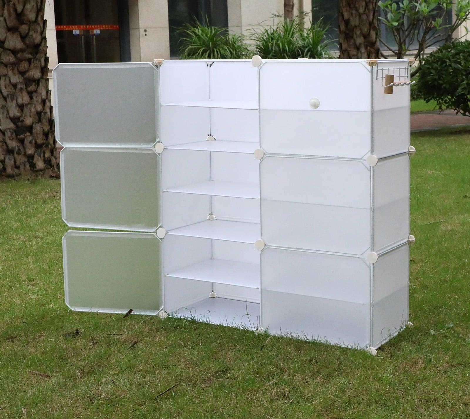 48 PCS Shoes Box Stackable Shoe Storage Cabinet Drawer Box Plastic Frame Container