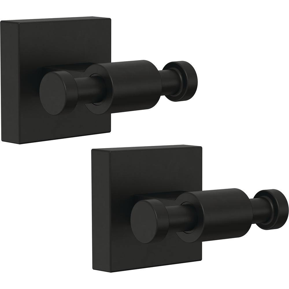 Franklin Brass Maxted Wall Mounted Multi-Purpose Double Towel Hook in Matte Black (2-Pack) MAX35-MB-K2